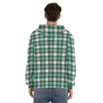 Saint Patrick's Day Tartan Pattern Print Men's Velvet Pullover Hoodie