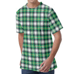 Saint Patrick's Day Tartan Pattern Print Men's Velvet T-Shirt