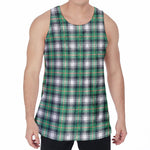 Saint Patrick's Day Tartan Pattern Print Men's Velvet Tank Top