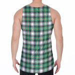 Saint Patrick's Day Tartan Pattern Print Men's Velvet Tank Top
