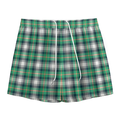Saint Patrick's Day Tartan Pattern Print Mesh Shorts