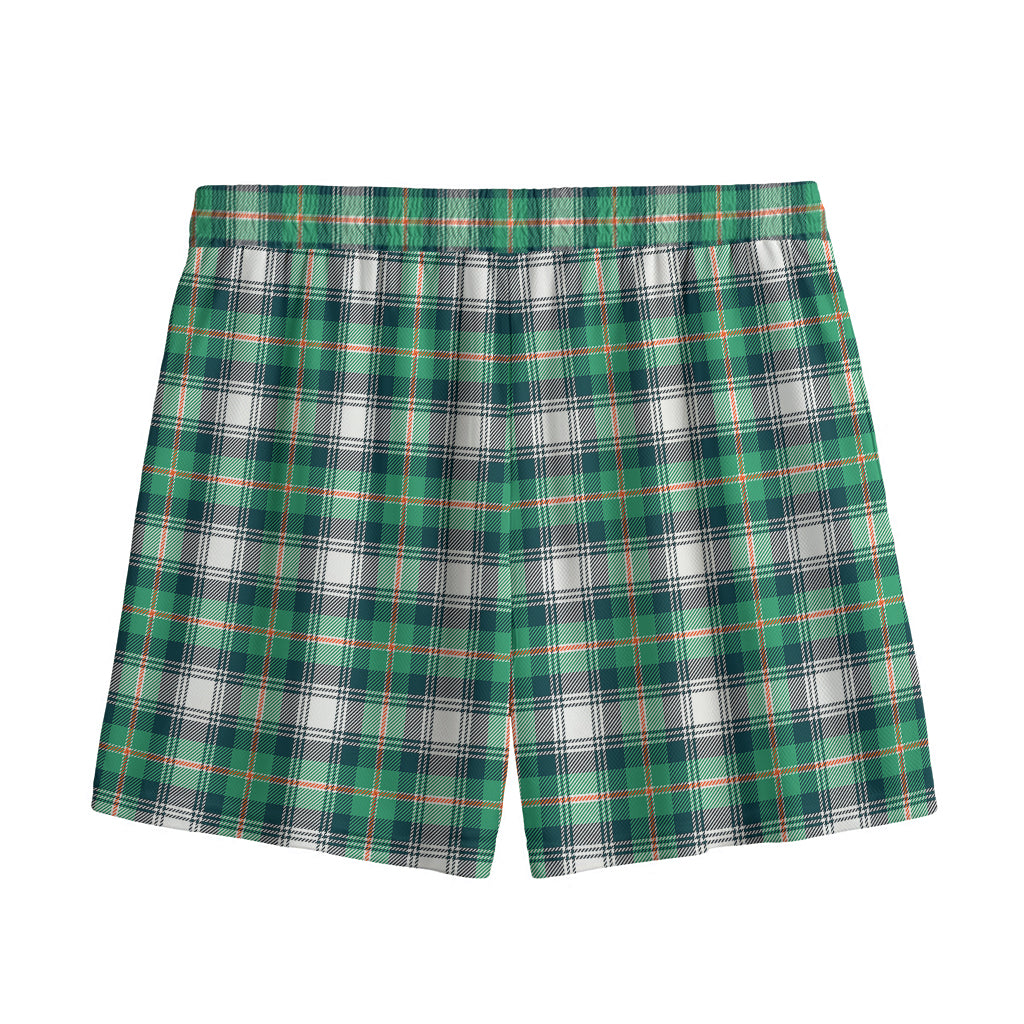 Saint Patrick's Day Tartan Pattern Print Mesh Shorts