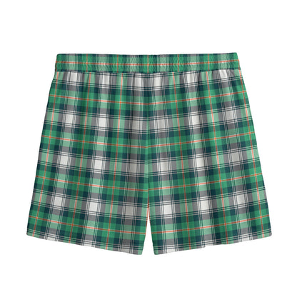 Saint Patrick's Day Tartan Pattern Print Mesh Shorts