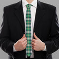 Saint Patrick's Day Tartan Pattern Print Necktie