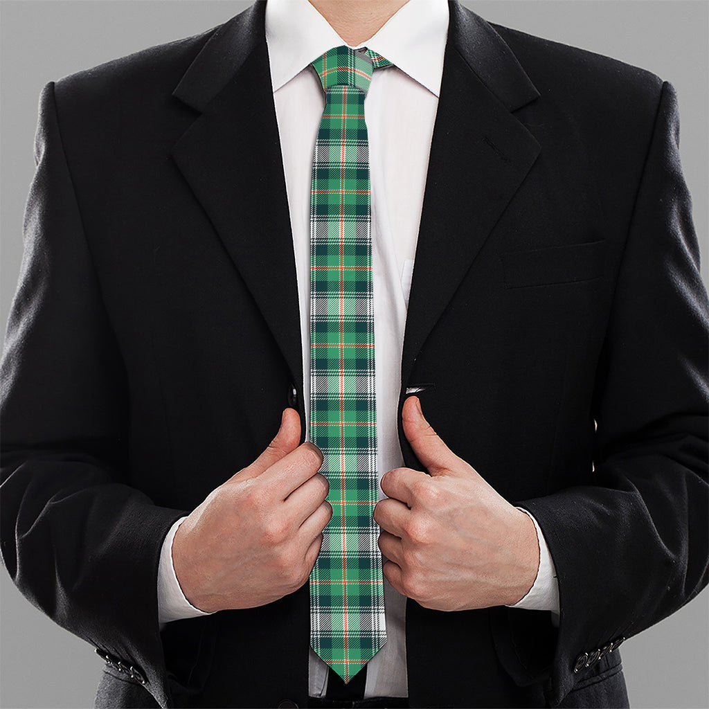 Saint Patrick's Day Tartan Pattern Print Necktie