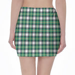 Saint Patrick's Day Tartan Pattern Print Pencil Mini Skirt