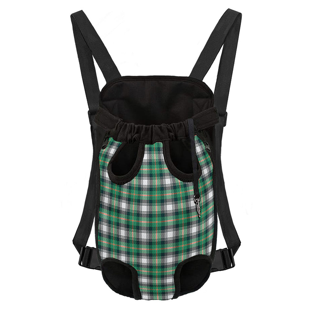Saint Patrick's Day Tartan Pattern Print Pet Carrier Backpack