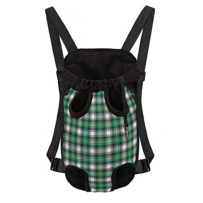 Saint Patrick's Day Tartan Pattern Print Pet Carrier Backpack