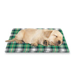 Saint Patrick's Day Tartan Pattern Print Pet Cooling Mat Cover