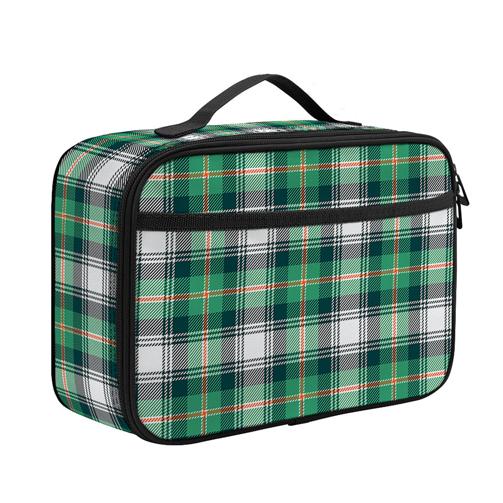 Saint Patrick's Day Tartan Pattern Print Portable Lunch Bag