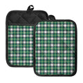 Saint Patrick's Day Tartan Pattern Print Pot Holders With Pocket