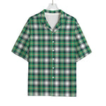 Saint Patrick's Day Tartan Pattern Print Rayon Hawaiian Shirt