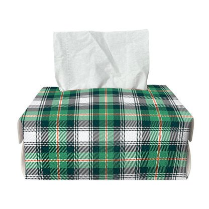 Saint Patrick's Day Tartan Pattern Print Rectangle Tissue Box Cover