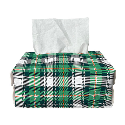 Saint Patrick's Day Tartan Pattern Print Rectangle Tissue Box Cover