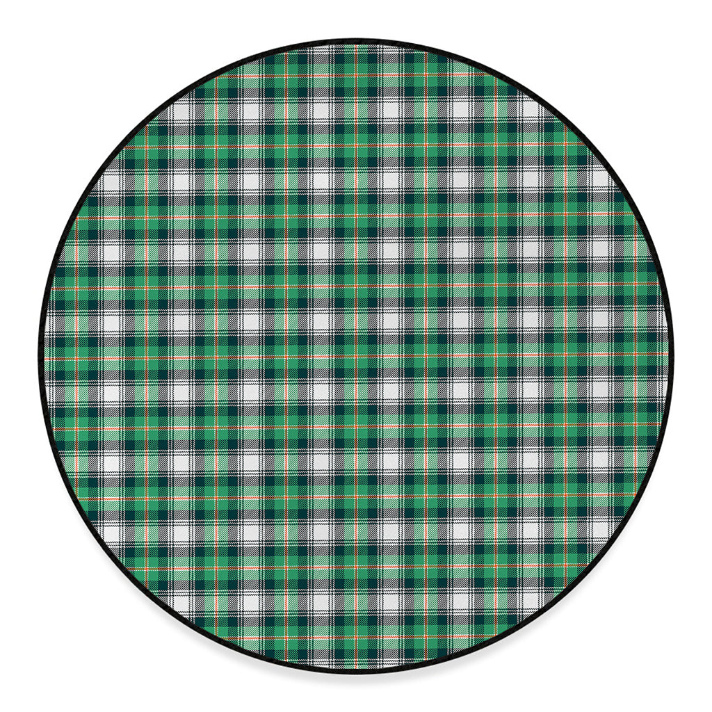 Saint Patrick's Day Tartan Pattern Print Round Floor Mat