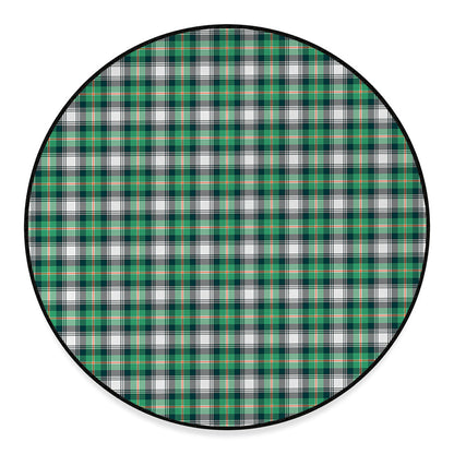 Saint Patrick's Day Tartan Pattern Print Round Floor Mat