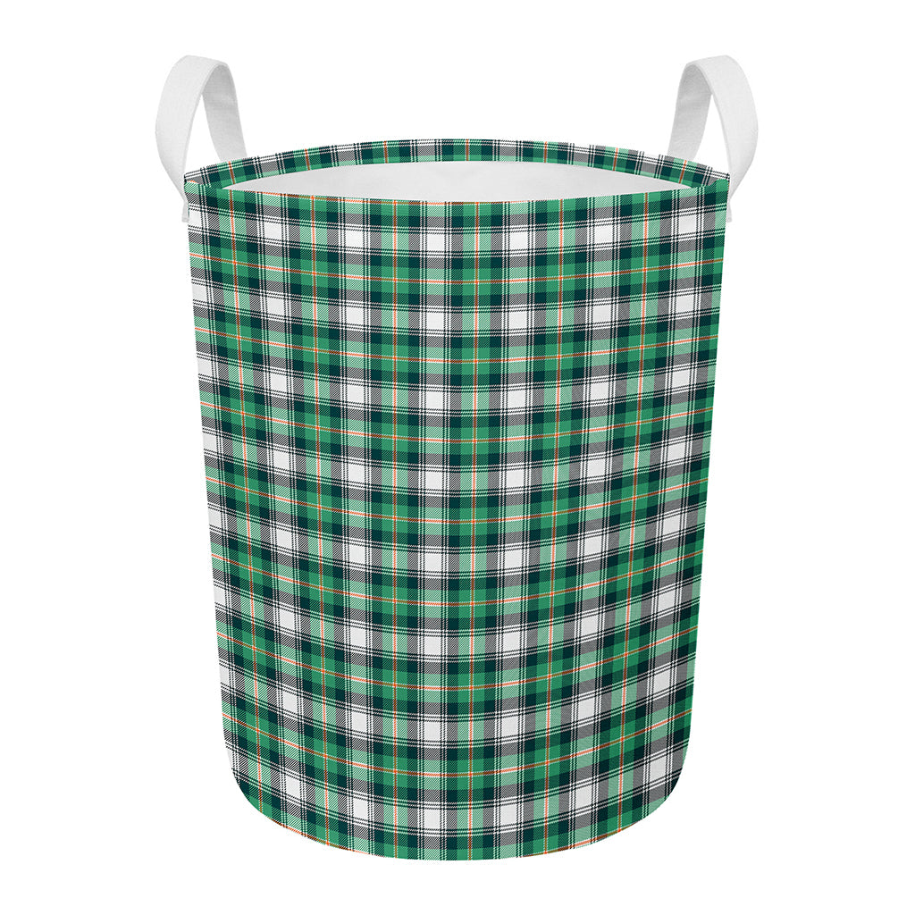 Saint Patrick's Day Tartan Pattern Print Round Laundry Basket