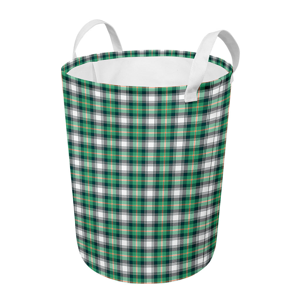 Saint Patrick's Day Tartan Pattern Print Round Laundry Basket