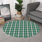 Saint Patrick's Day Tartan Pattern Print Round Rug