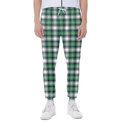 Saint Patrick's Day Tartan Pattern Print Scuba Joggers