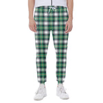 Saint Patrick's Day Tartan Pattern Print Scuba Joggers