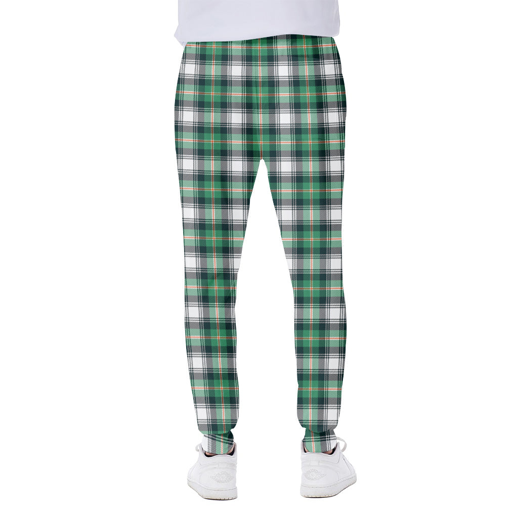 Saint Patrick's Day Tartan Pattern Print Scuba Joggers