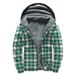 Saint Patrick's Day Tartan Pattern Print Sherpa Lined Zip Up Hoodie