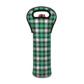 Saint Patrick's Day Tartan Pattern Print Single Neoprene Wine Tote