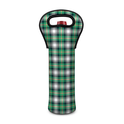 Saint Patrick's Day Tartan Pattern Print Single Neoprene Wine Tote