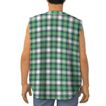 Saint Patrick's Day Tartan Pattern Print Sleeveless Baseball Jersey