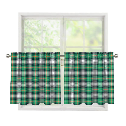 Saint Patrick's Day Tartan Pattern Print Tier Curtains