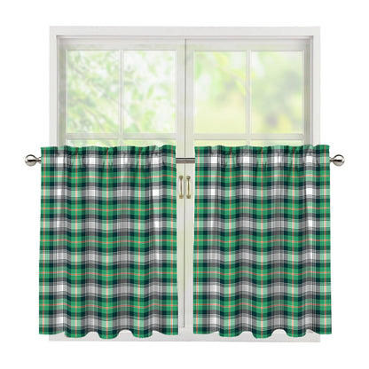 Saint Patrick's Day Tartan Pattern Print Tier Curtains