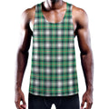Saint Patrick's Day Tartan Pattern Print Men's Workout Tank Top