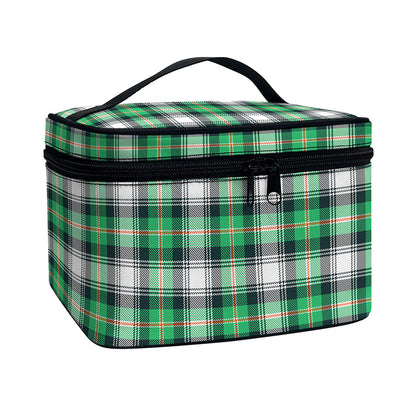 Saint Patrick's Day Tartan Pattern Print Travel Makeup Bag