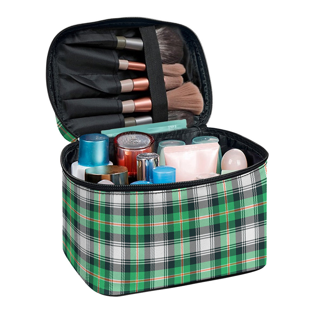 Saint Patrick's Day Tartan Pattern Print Travel Makeup Bag