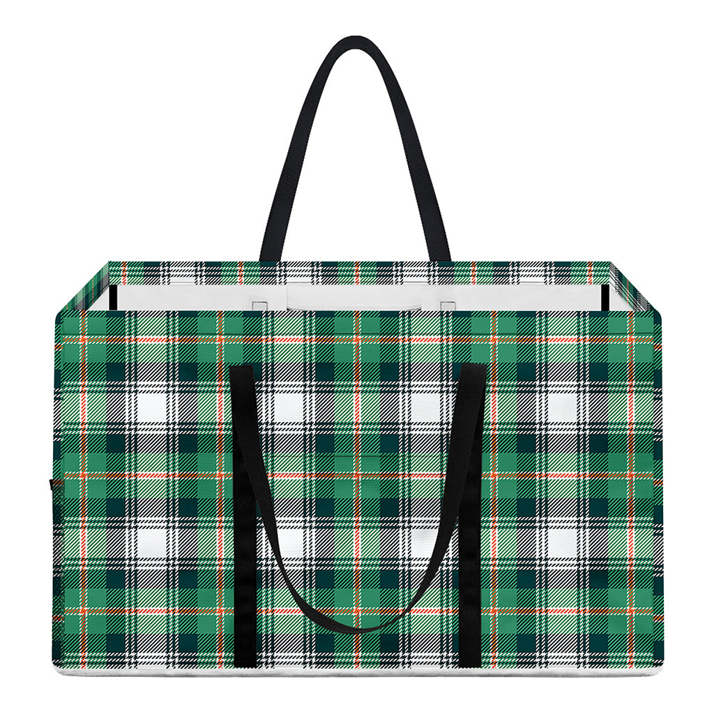 Saint Patrick's Day Tartan Pattern Print Utility Tote Bag