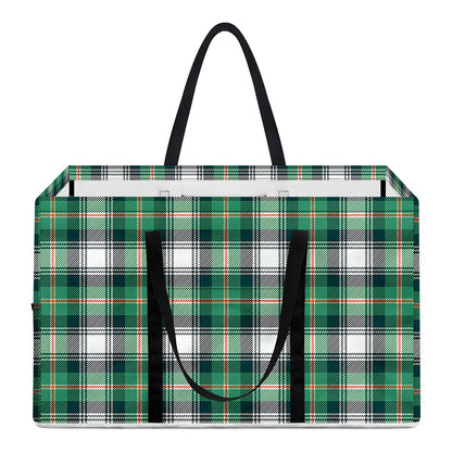 Saint Patrick's Day Tartan Pattern Print Utility Tote Bag