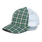 Saint Patrick's Day Tartan Pattern Print White Mesh Trucker Cap
