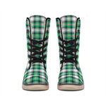 Saint Patrick's Day Tartan Pattern Print Winter Boots