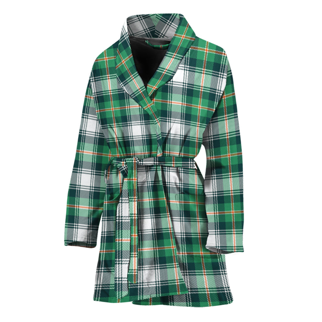 Saint Patrick's Day Tartan Pattern Print Women's Bathrobe
