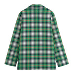 Saint Patrick's Day Tartan Pattern Print Women's Blazer