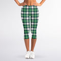 Saint Patrick's Day Tartan Pattern Print Women's Capri Leggings