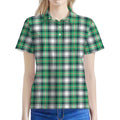Saint Patrick's Day Tartan Pattern Print Women's Polo Shirt