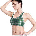 Saint Patrick's Day Tartan Pattern Print Women's Sports Bra