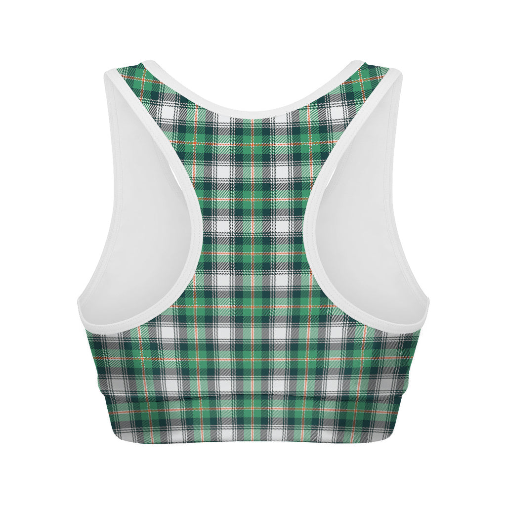 Saint Patrick's Day Tartan Pattern Print Women's Sports Bra