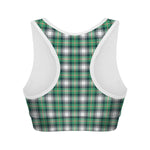 Saint Patrick's Day Tartan Pattern Print Women's Sports Bra