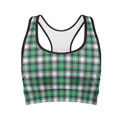 Saint Patrick's Day Tartan Pattern Print Women's Sports Bra