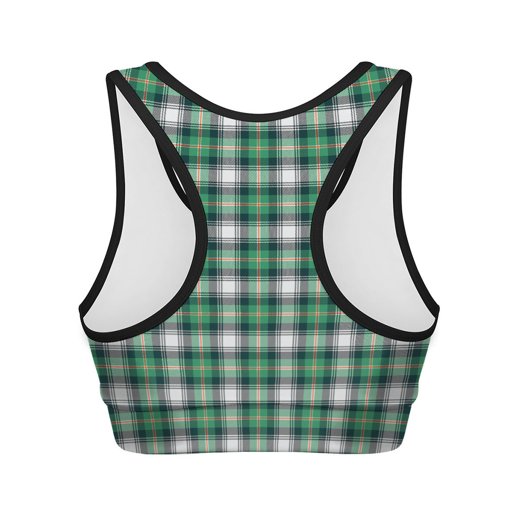 Saint Patrick's Day Tartan Pattern Print Women's Sports Bra