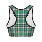 Saint Patrick's Day Tartan Pattern Print Women's Sports Bra
