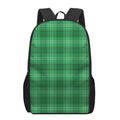 Saint Patrick's Day Tartan Print 17 Inch Backpack